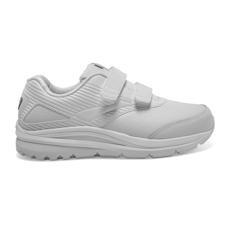 Women's Brooks Addiction Walker V-Strap 2, White/White, 11.5 2E Extra Wide
