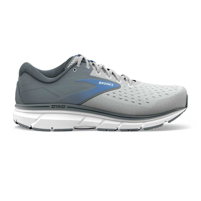 Women's Brooks Dyad 11, Grey/White/Blue, 7.5 D Wide