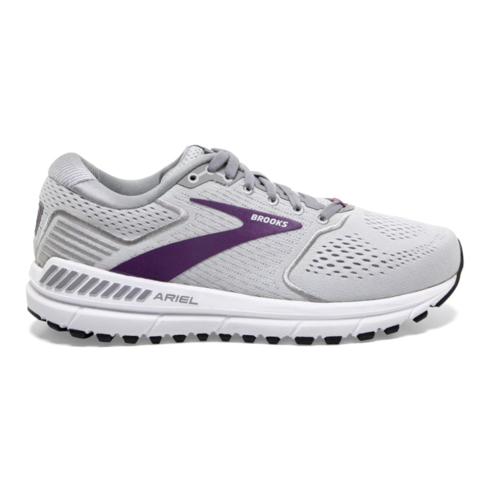 Women's Brooks Ariel '20, Oyster/Alloy/Grape, 6.5 B Medium