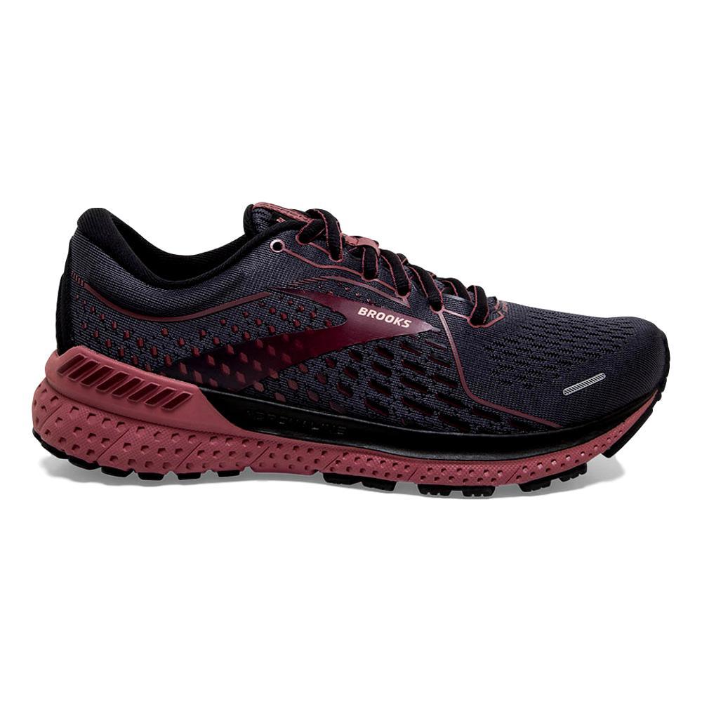 Women's Brooks Adrenaline GTS 21, Black/Raspberry, 7 B Medium
