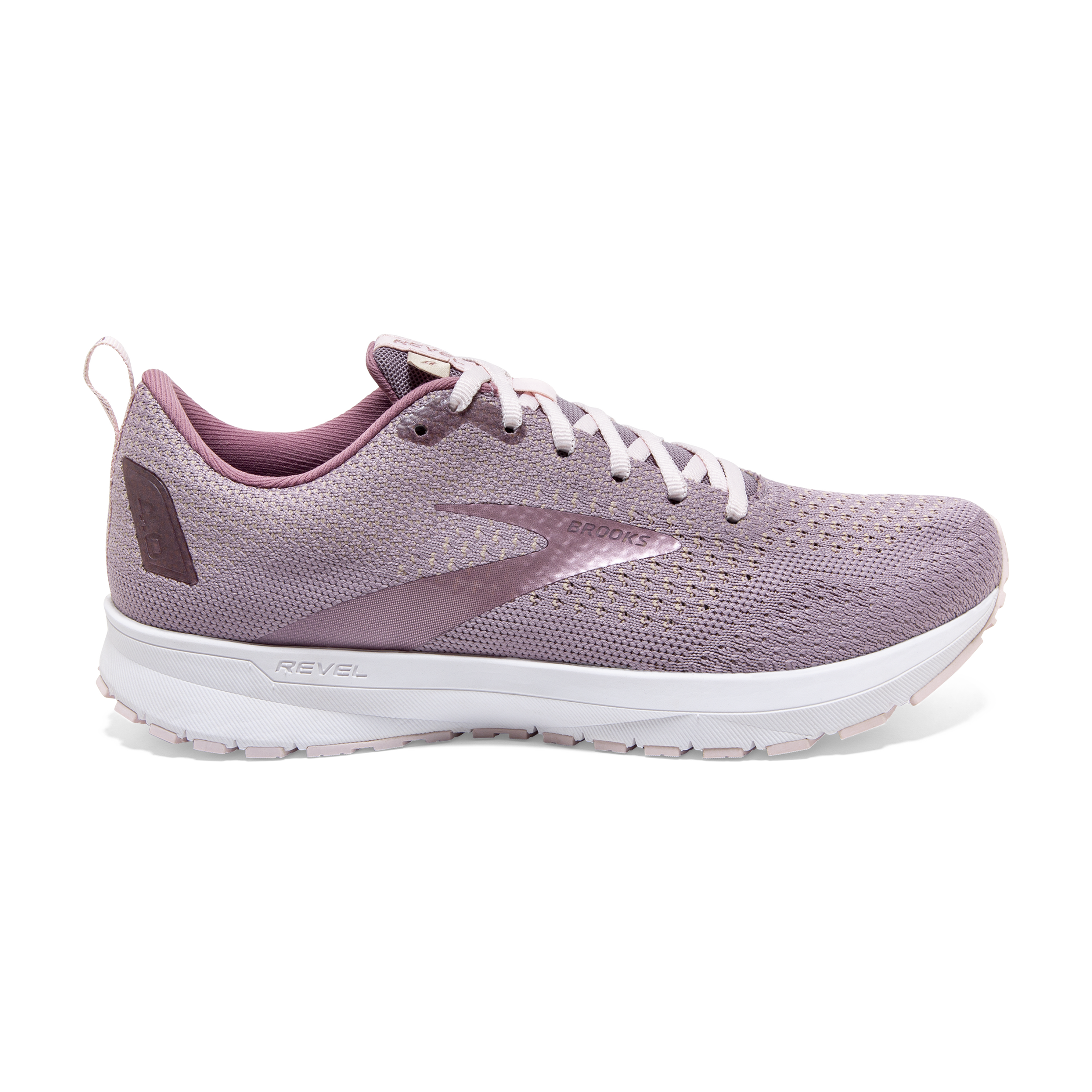 Women's Brooks Revel 4, Almond/Metallic/Primrose, 9.5 B Medium