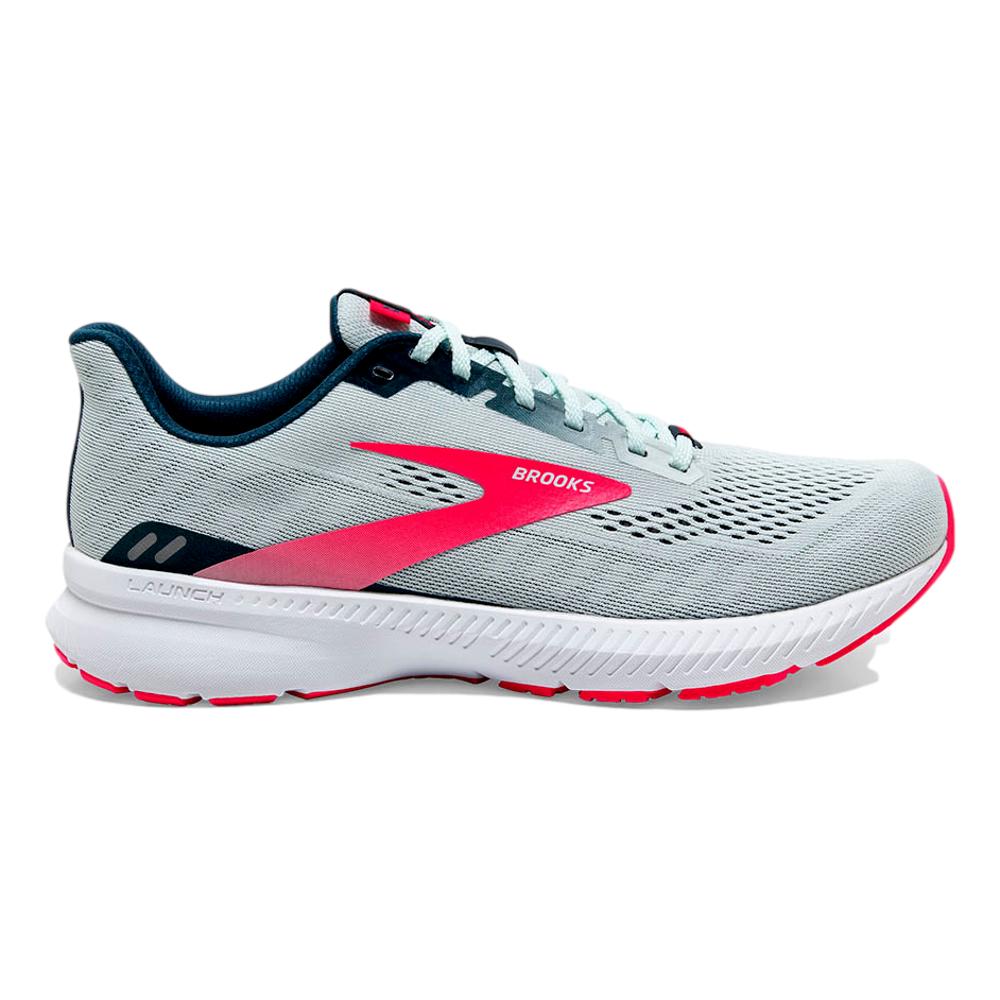 Women's Brooks Launch 8, Ice Flow/Navy/Pink, 9 B Medium