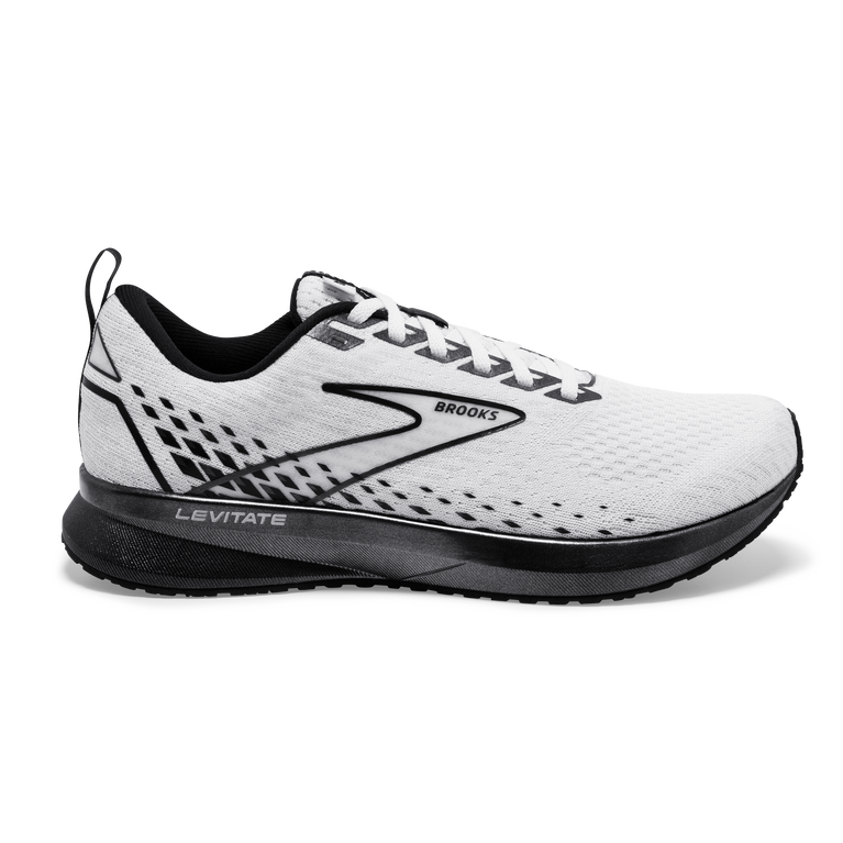 Women's Brooks Levitate 5, White/Black, 11.5 B Medium