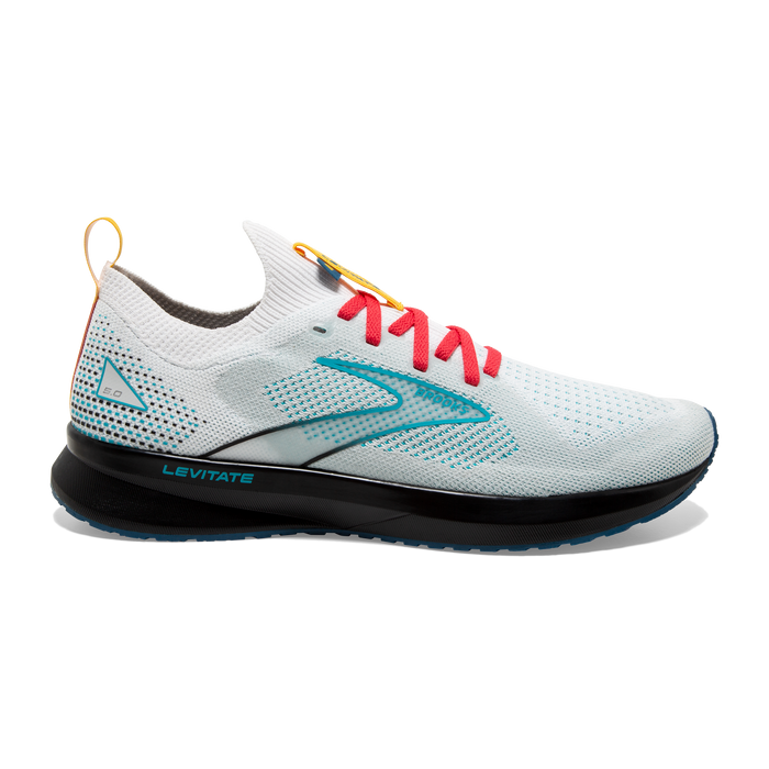 Men's Brooks Levitate StealthFit 5, White/Luna/Bluebird, 10.5 D Medium