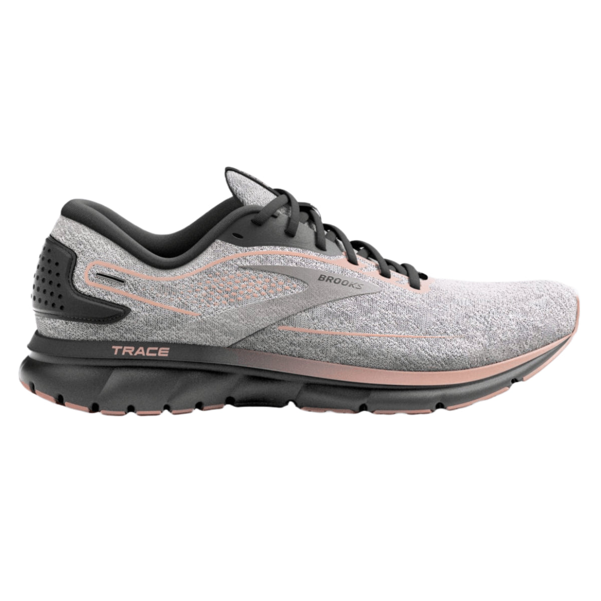 Women's Brooks Trace 2, Grey/Blackened Pearl/Peach, 6 B Medium