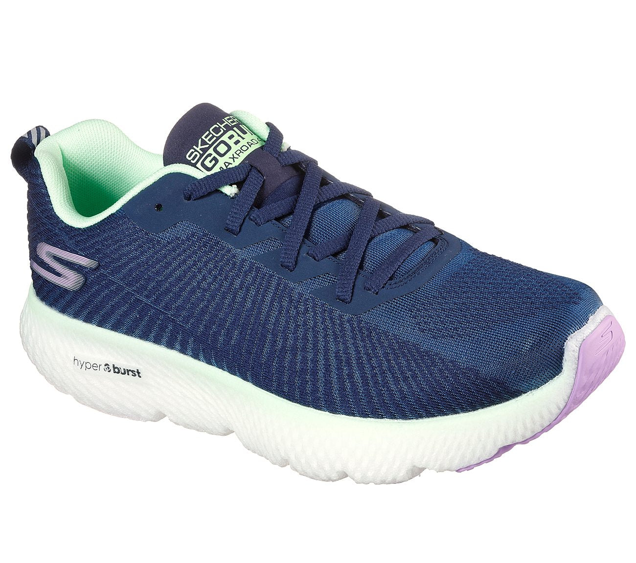 Women's Skechers GOrun MaxRoad 4+, Navy/Mint, 6 B Medium