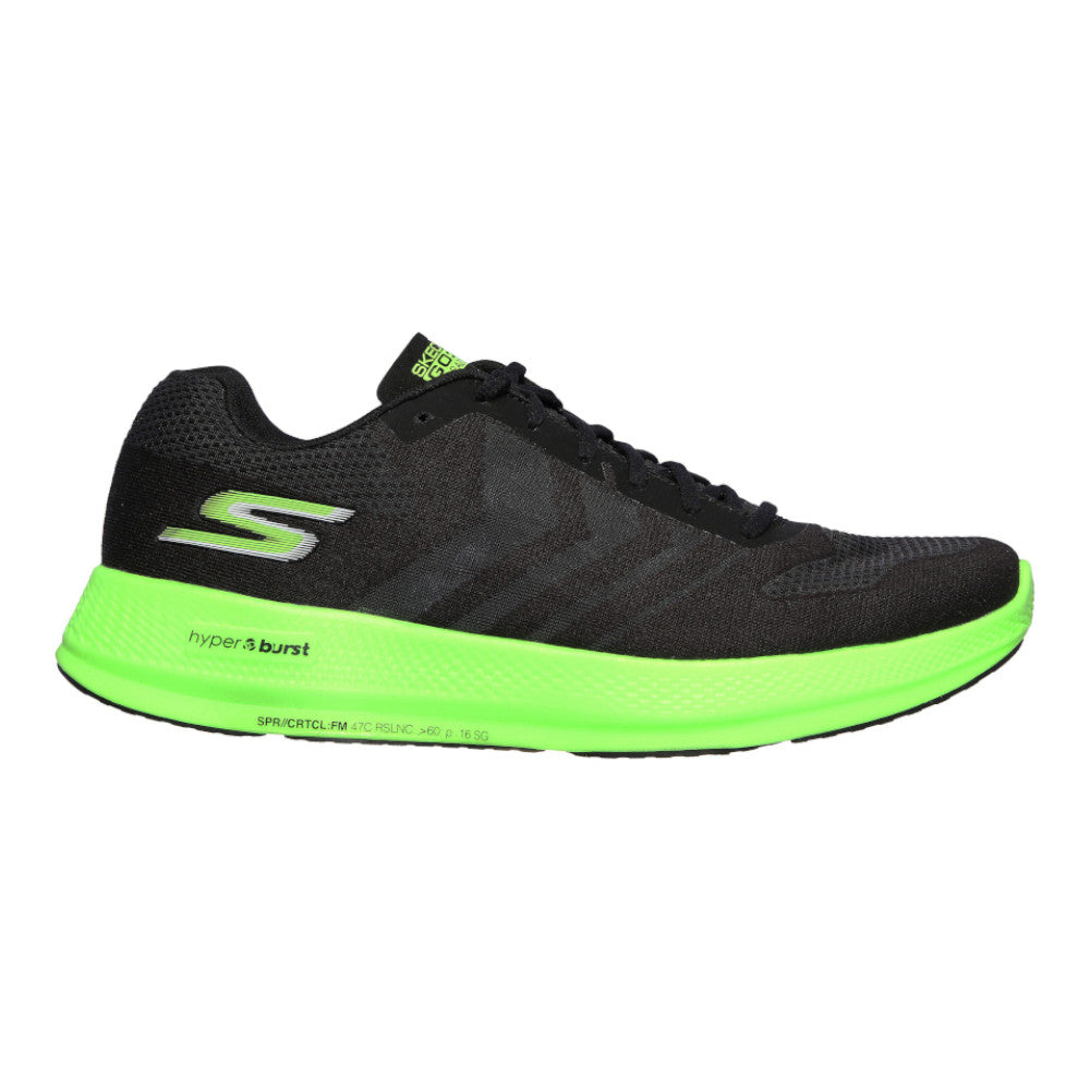 Men's Skechers Go Run Razor +, Black/Green, 8.5 D Medium