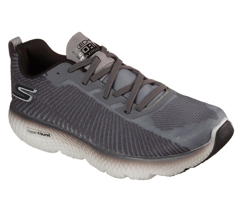 Men's Skechers GOrun MaxRoad 4+, Grey/Black, 8.5 D Medium
