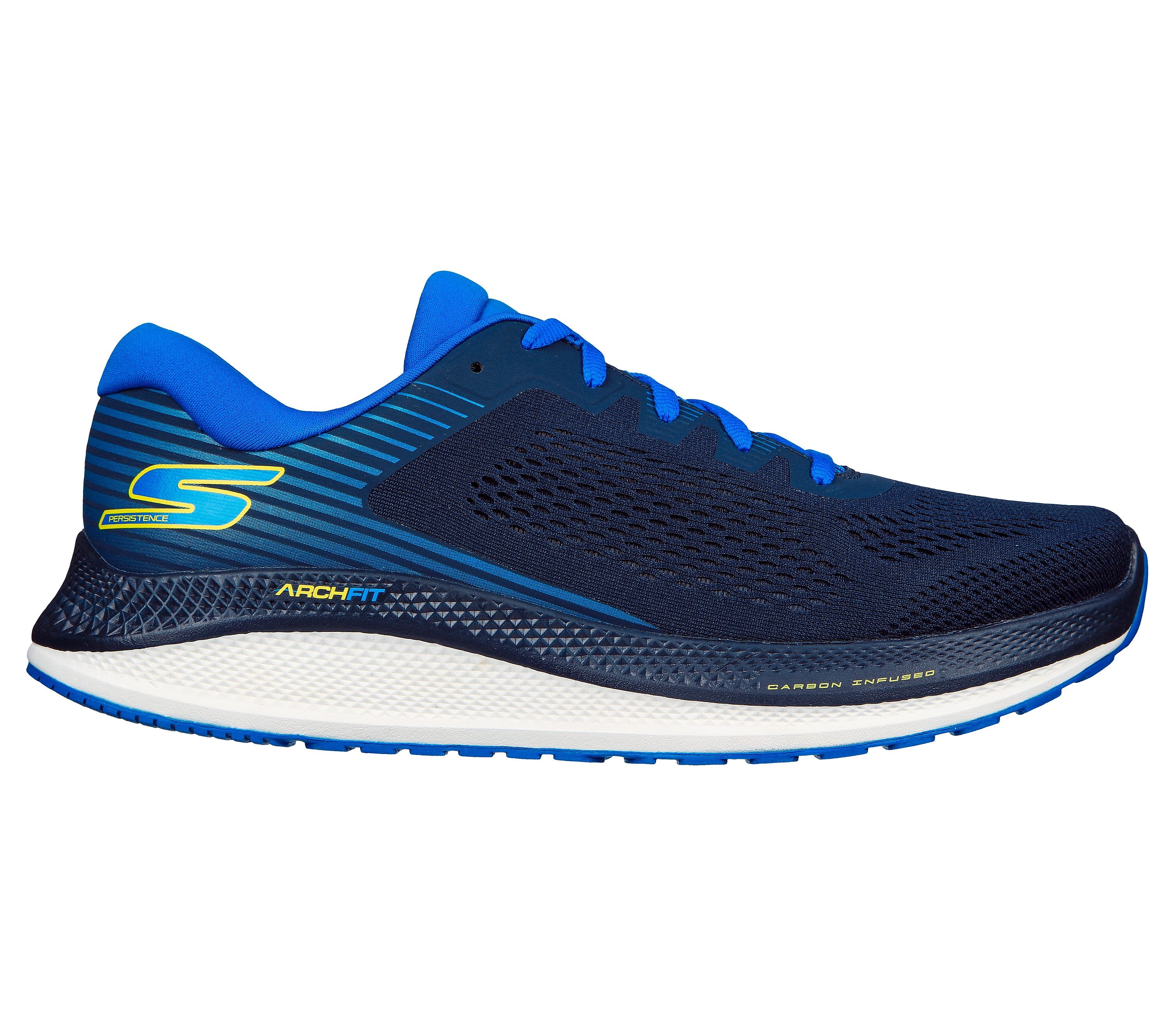 Men's Skechers Go Run Persistence, Blue/Yellow, 8 D Medium