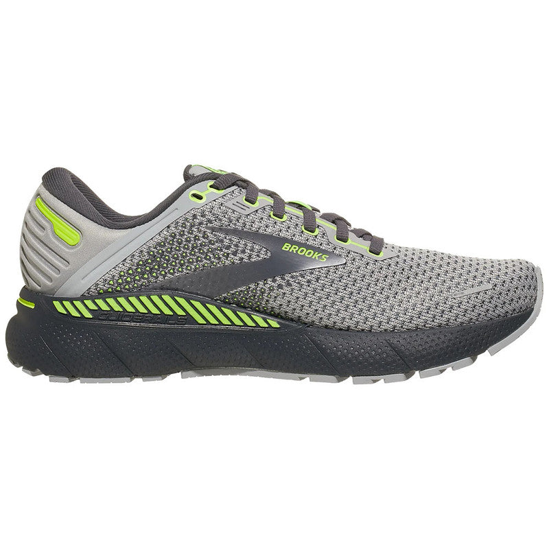 Men's Brooks Adrenaline GTS 22, Grey/Pearl/Nightlife, 7 D Medium