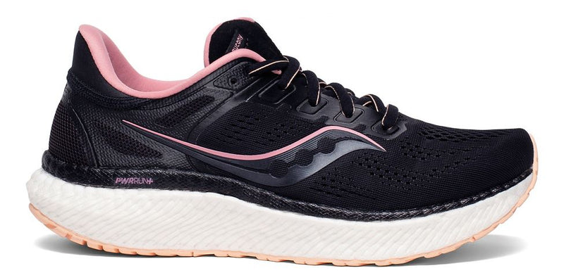 Women's Saucony Hurricane 23, Black/Rose, 6 D Wide