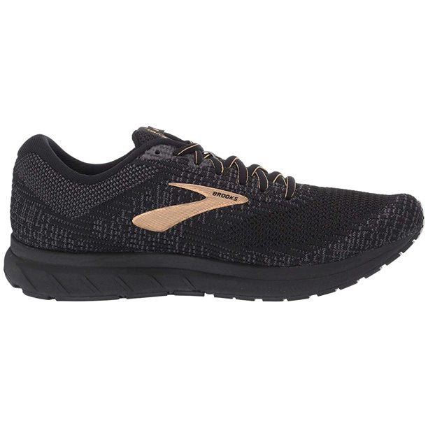 Men's Brooks Revel 3, Black/Ebony/Gold, 8.5 D Medium