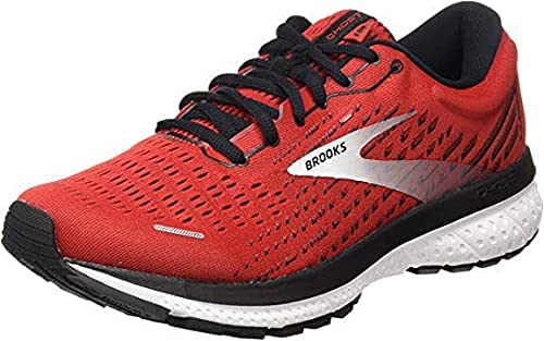 Men's Brooks Ghost 13, High Risk Red/Black/White, 13 D Medium
