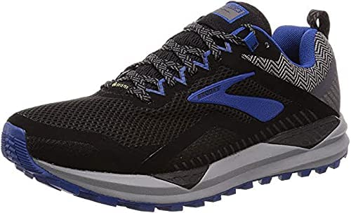 Men's Brooks Cascadia 14 GTX, Black/Grey/Blue, 15 D Medium