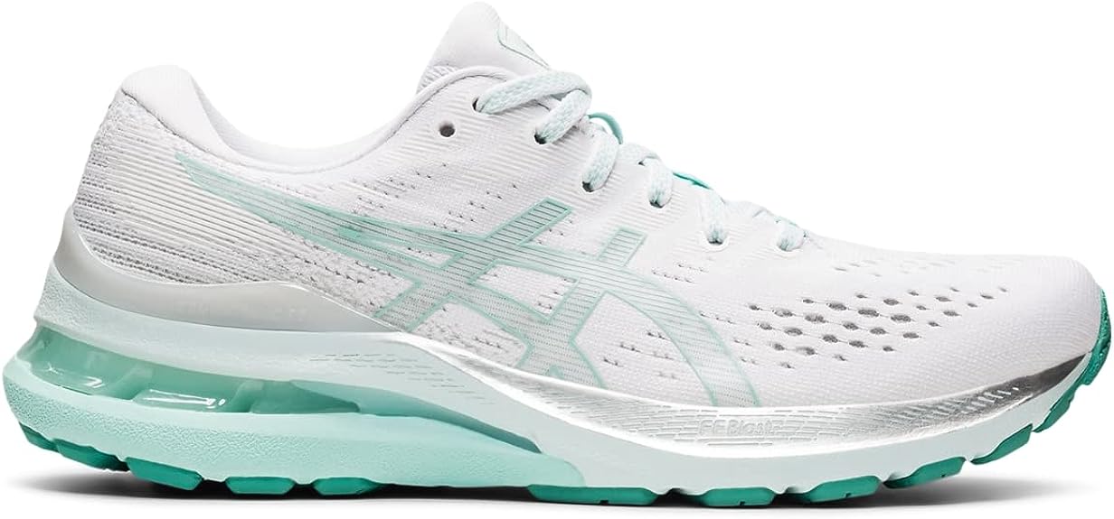 Women's Asics Gel-Kayano 28, White/Oasis Green, 6.5 B Medium