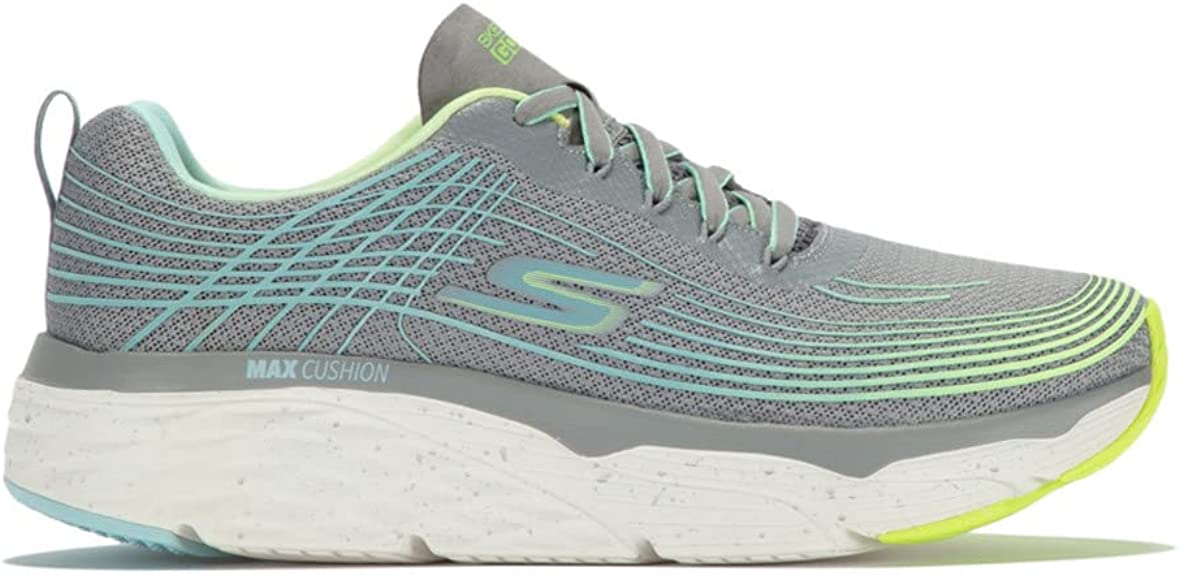 Women's Skechers Max Cushioning Elite Galaxy Burst, Gray/Lime, 10 B Medium