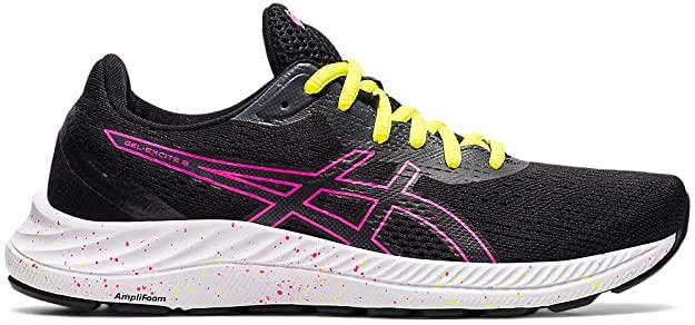 Women's Asics Gel-Excite 8, Black/HOT Pink, 10 D Medium