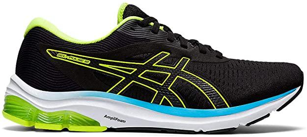 Men's Asics Gel-Pulse 12, Black/Hazard Green, 9 D Medium