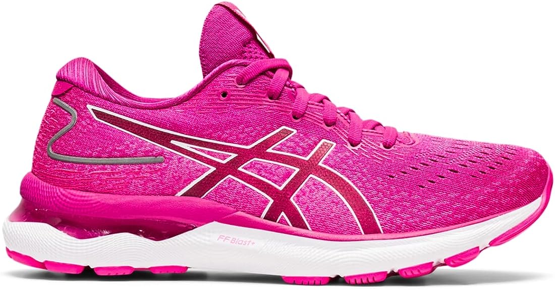 Women's Asics Gel-Nimbus 24, Fuchsia Red/White, 7 B Medium