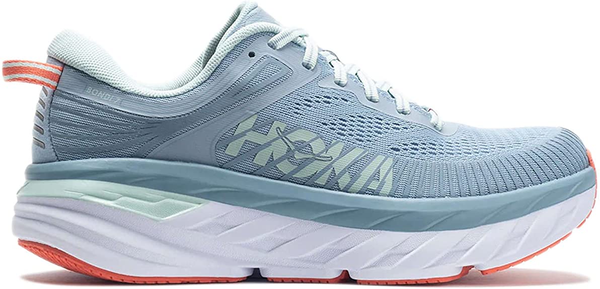 Women's Hoka Bondi 7, Blue Fog/Blue Glass, 8 D Wide