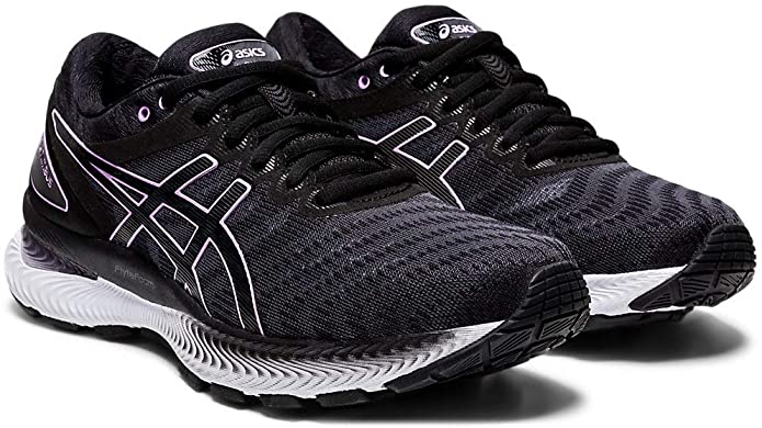 Women's Asics Gel-Nimbus 22, Black/Lilac TECH, 9.5 B Medium