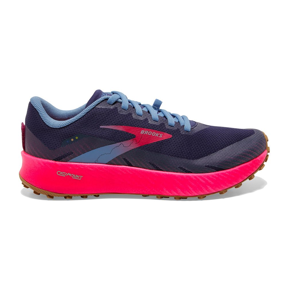Women's Brooks Catamount, Deep Cobalt/Diva Pink/Oyster Mushroom, 9.5 B Medium