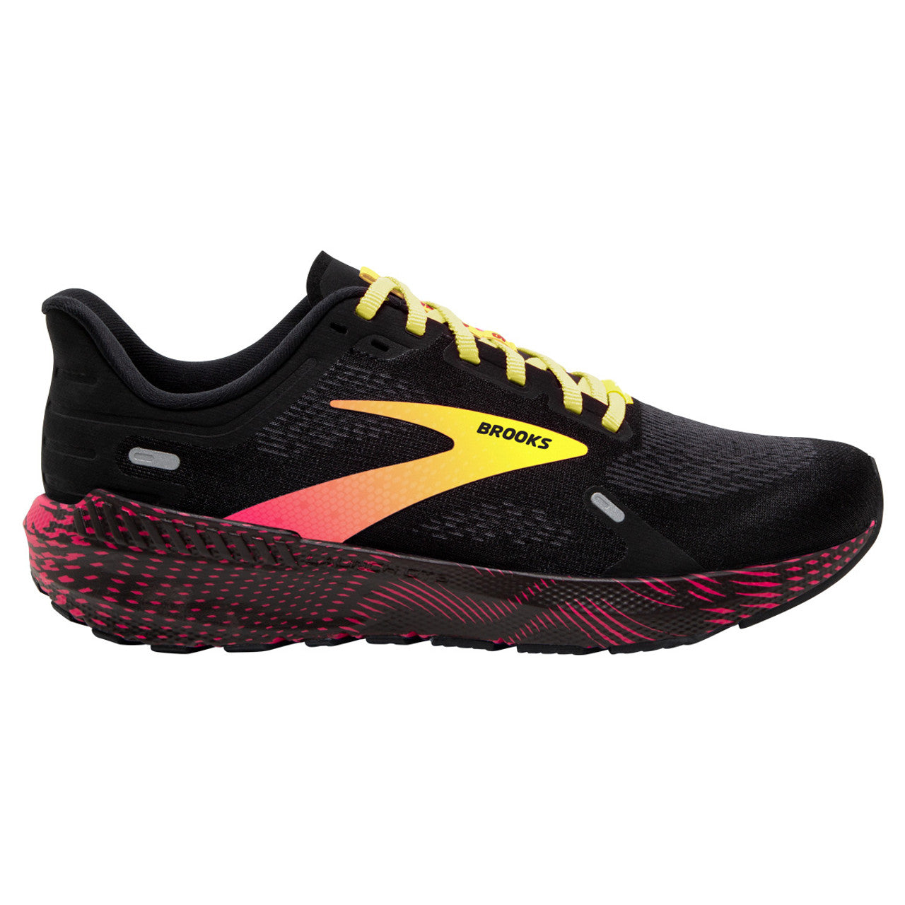 Men's Brooks Launch GTS 9, Black/Pink/Yellow, 14 D Medium