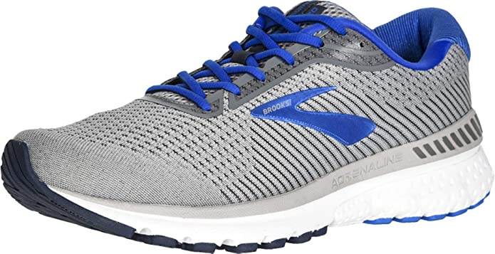 Men's Brooks Adrenaline GTS 20, Grey/Blue/Navy, 10.5 D Medium