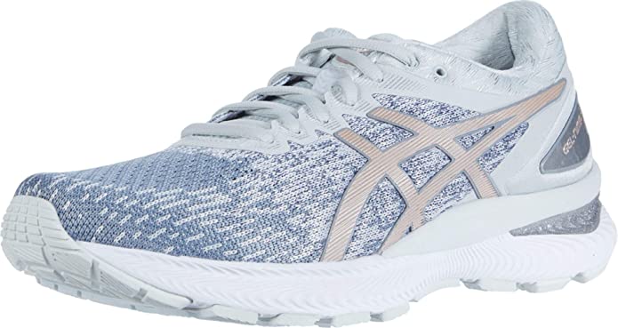 Women's Asics Gel-Nimbus 22 Knit, Sheet Rock/Rose Gold, 10.5 B Medium