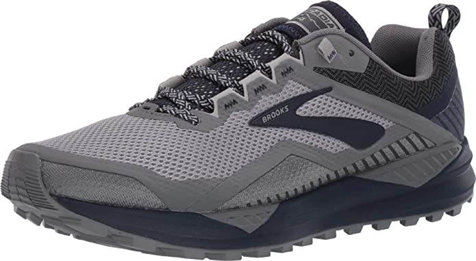 Men's Brooks Cascadia 14, Grey/Navy, 11.5 D Medium