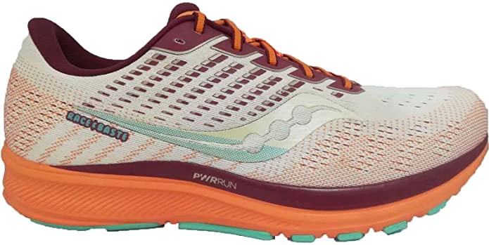 Women's Saucony Ride 13, Grey/Orange, 7 B Medium