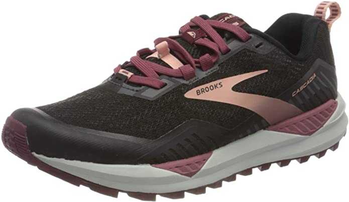 Women's Brooks Cascadia 15, Black/Coral Cloud, 9.5 D Wide