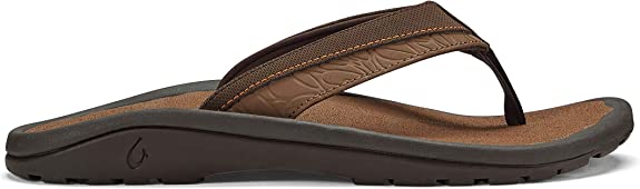 Men's Olukai Ohana Koa, Espresso/Molten Orange, 10 D Medium