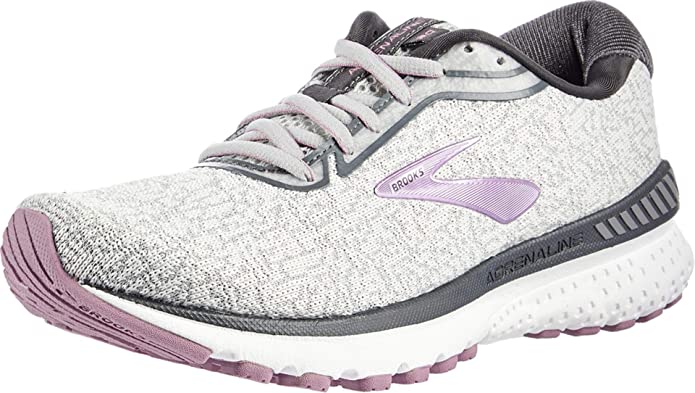 Women's Brooks Adrenaline GTS 20, Grey/White/Valerian, 9 B Medium
