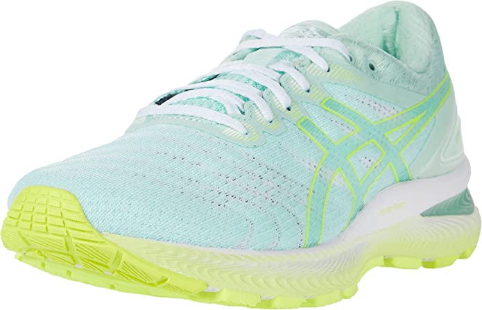 Women's Asics Gel-Nimbus 22, Mint Tint/Safety Yellow, 8.5 B Medium