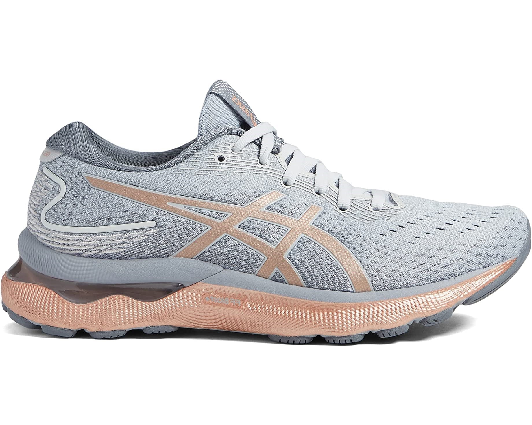 Women's Asics Gel-Nimbus 24, Piedmont Grey/Rose Gold, 9.5 B Medium