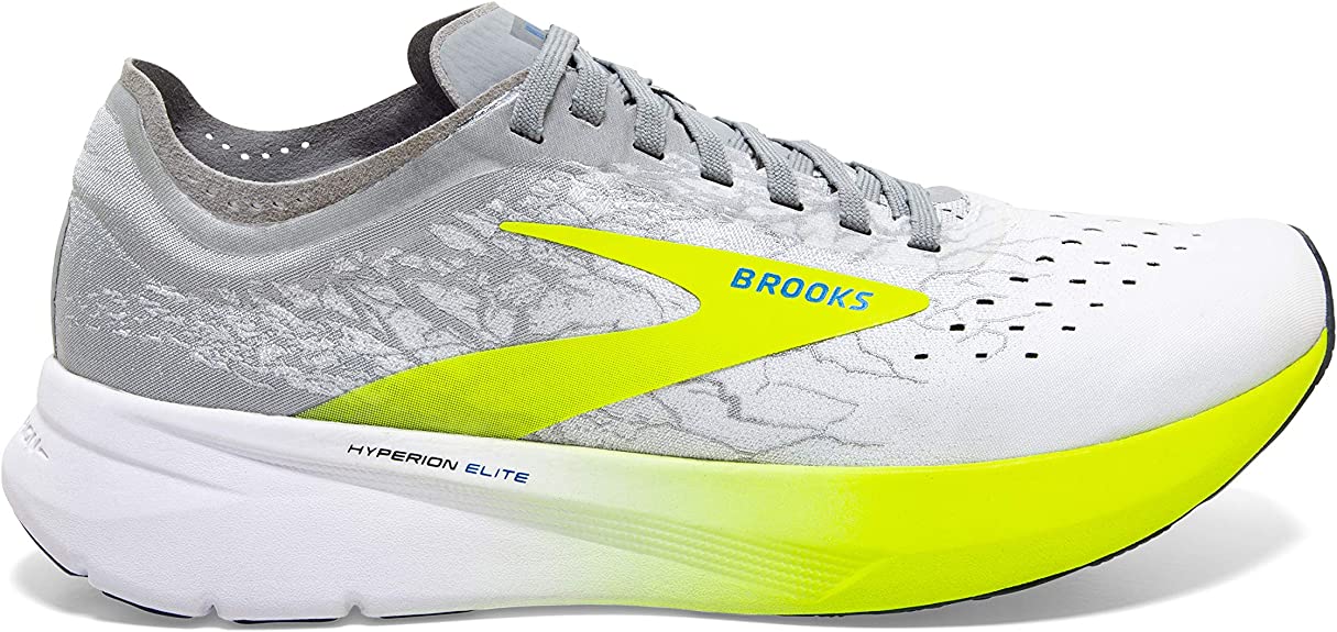 Men's Brooks Hyperion Elite, White/Nightlife/Grey, 9 D Medium