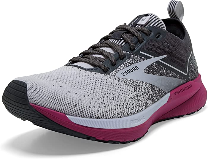 Women's Brooks Ricochet 3, Grey/Lavender/Baton Rouge, 11 B Medium