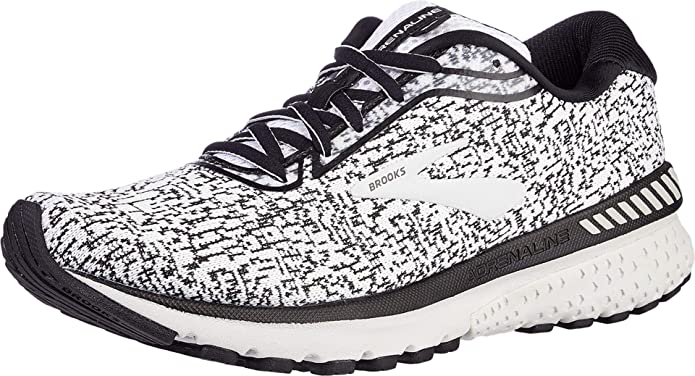 Women's Brooks Adrenaline GTS 20, White/Black/Desert Flower, 7 B Medium
