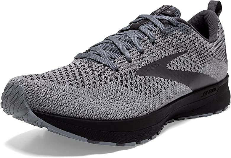 Men's Brooks Revel 4, Grey/Blackened Pearl/Black, 8.5 D Medium