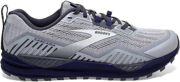 Men's Brooks Cascadia 15, Ebony/Silver/Deep Cobalt, 9 D Medium