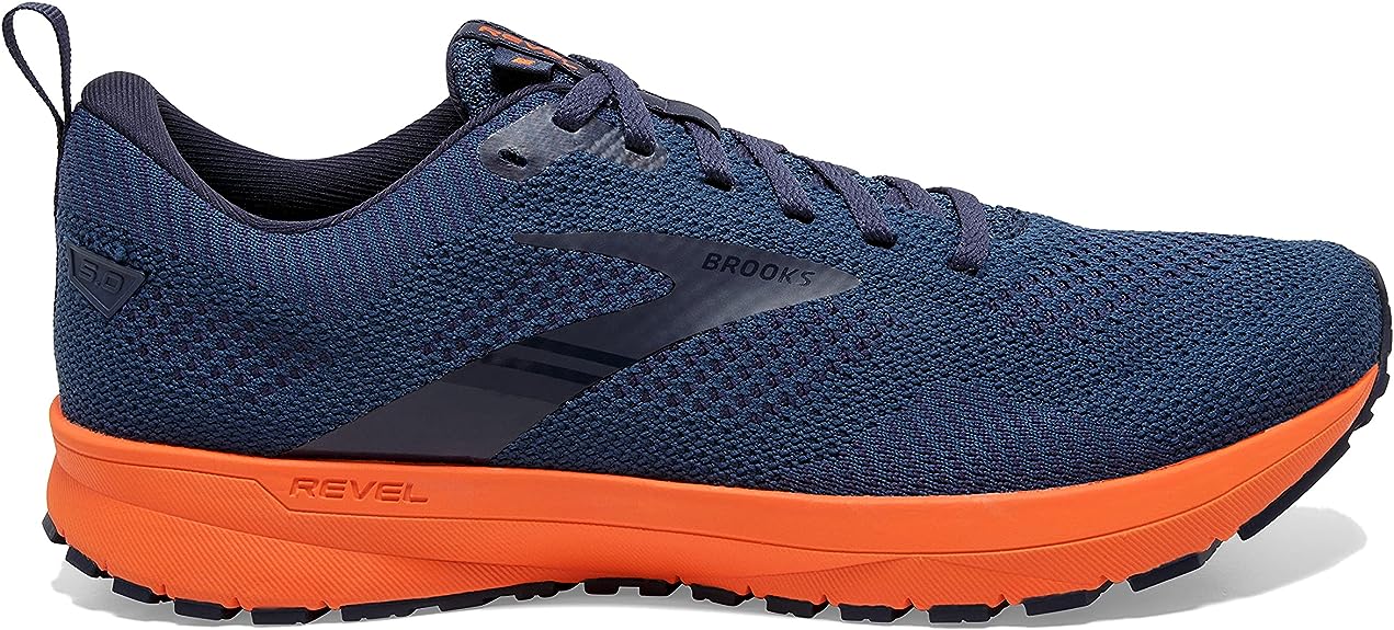 Men's Brooks Revel 5, Titan/Peacoat/Flame, 12 D Medium