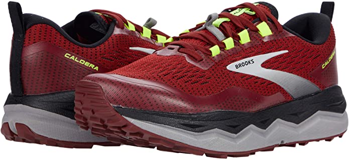 Men's Brooks Caldera 5, Red/Black/Nightlife, 15 D Medium