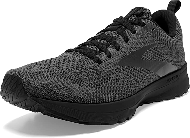 Men's Brooks Revel 5, Black/Ebony/Black, 7 D Medium