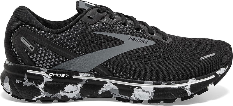 Men's Brooks Ghost 14, Black/Grey/White, 9 D Medium