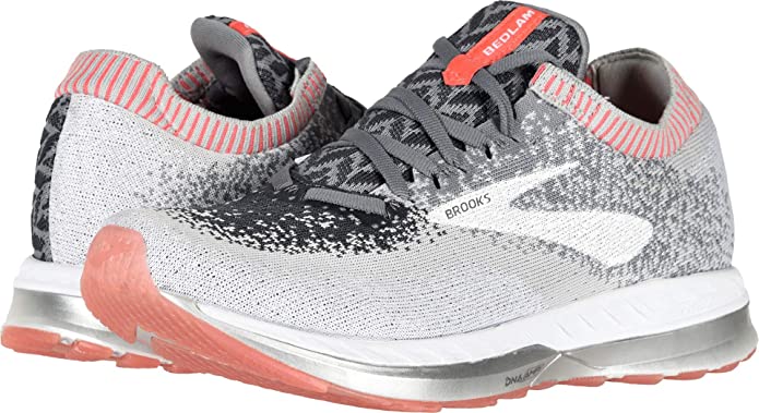 Women's Brooks Bedlam, Grey/Coral/White, 11.5 B Medium