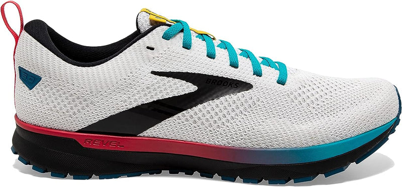 Women's Brooks Revel 5, White/Black/Bluebird, 11 B Medium
