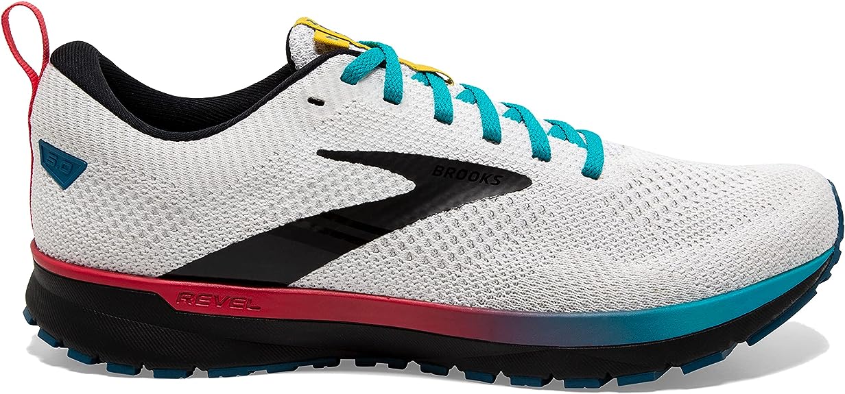 Women's Brooks Revel 5, White/Black/Bluebird, 7 B Medium