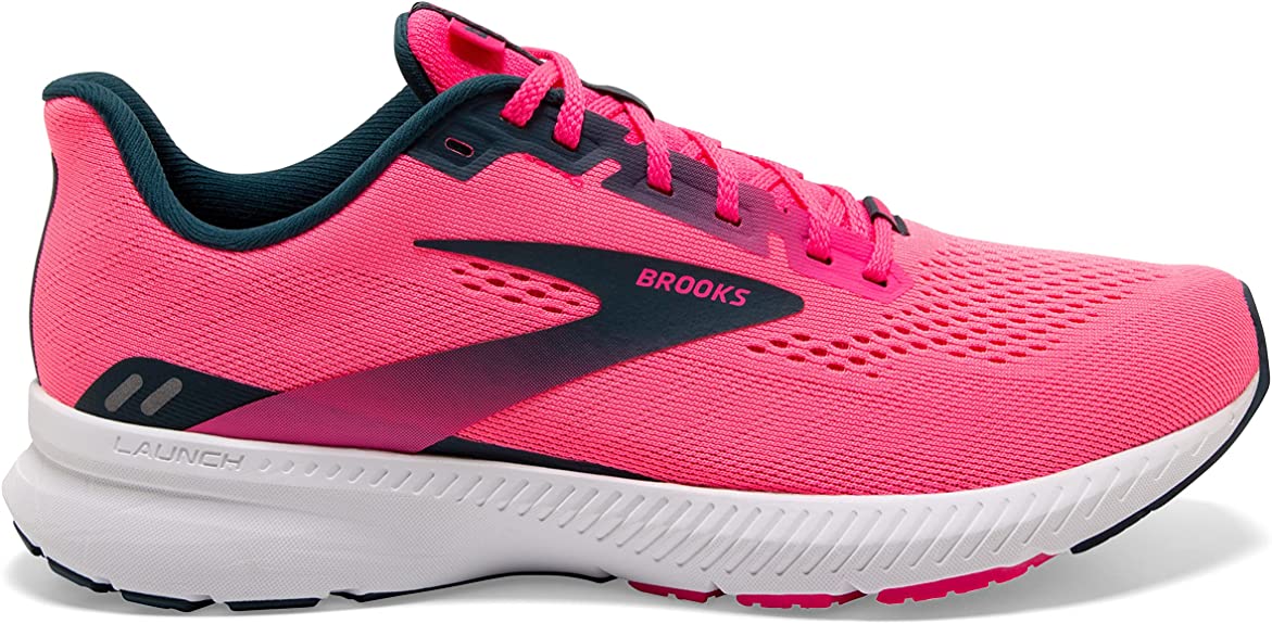 Women's Brooks Launch 8, Pink/Raspberry/Navy, 9 B Medium