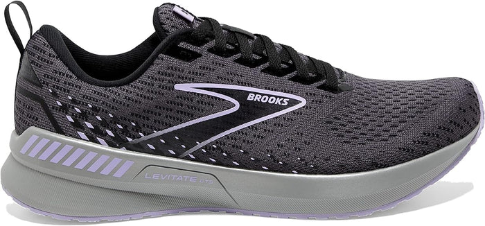 Women's Brooks Levitate GTS 5, Ebony/Black/Lilac, 11 B Medium